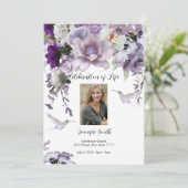 Lavender Flowers Hummingbird Invitation Kaart (Staand voorkant)