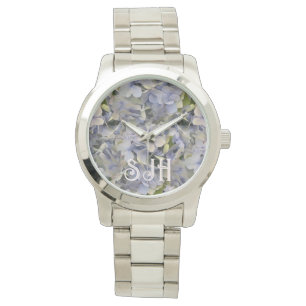 Lavender Flowers Hydrangea Face Horloge