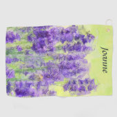 Lavender Flowers Impressionistische Waterverf Golfhanddoek (Horizontaal)