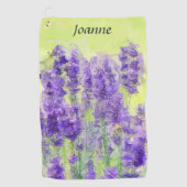 Lavender Flowers Impressionistische Waterverf Golfhanddoek (Voorkant)