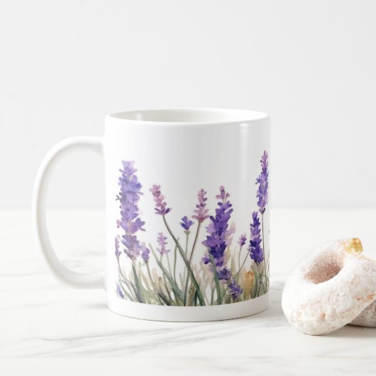Lavender Flowers Koffiemok (Met donut)