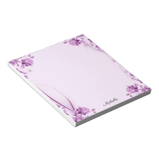  Lavender Flowers Notitieblok JOUW TEKST (Schuin)