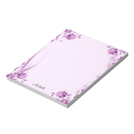 Lavender Flowers Notitieblok JOUW TEKST (Linkerzijde)