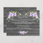 Lavender Flowers Old Barn Weddenschap Reception Informatiekaartje (Voorkant / Achterkant)