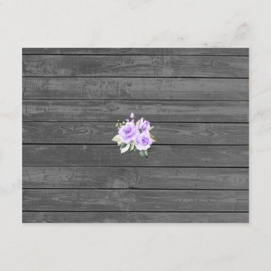 Lavender Flowers Old Barn Weddenschap Reception Informatiekaartje (Achterkant)