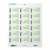 Lavender Flowers on Sage Green Floral Address Etiket (Full Sheet)