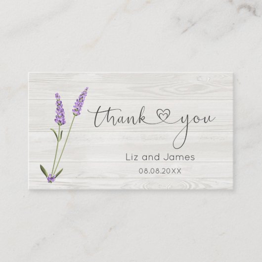 Lavender Flowers on Wood Dank je wel! Plaatskaartje (Voorkant)