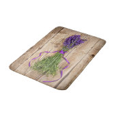 Lavender Flowers on Wooden Table Background Badmat (Gekanteld)