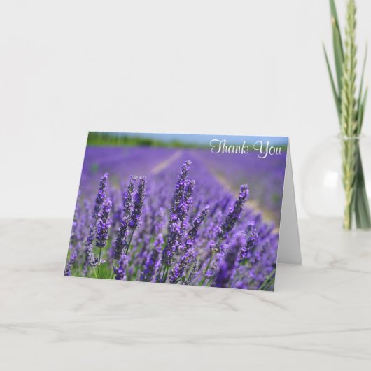 Lavender Flowers  Paars Floral Hartelijk dank Kaart (Voorkant)