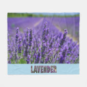 Lavender Flowers Paarse Floral Fleece Deken (Voorkant (Horizontaal))