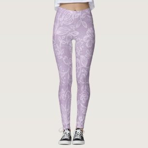Lavender Flowers Paarse Leggings