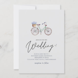 lavender Flowers Rustic Bicycle Wedding