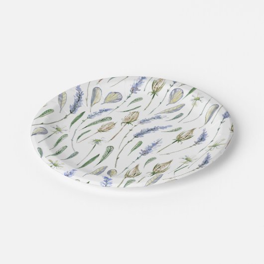 Lavender Flowers Rustic Floral Papieren Bordje (Gekanteld)