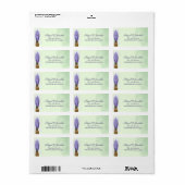 Lavender Flowers Sage Green Couple Weduwadres Etiket (Full Sheet)