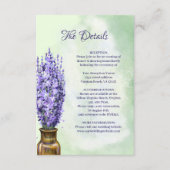 Lavender Flowers Sage Green Floral Wedding Details Informatiekaartje (Voorkant)