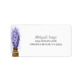 Lavender Flowers Stylish Modern Floral Address Etiket (Voorkant)