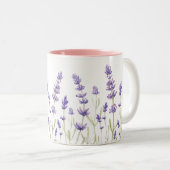 Lavender Flowers Tweekleurige Koffiemok (Voorkant rechts)
