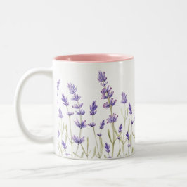 Lavender Flowers Tweekleurige Koffiemok