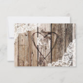 Lavender Flowers Wood Lace Rustic RSVP-kaart RSVP Kaartje (Achterkant)