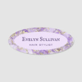 Lavender Fluid Marble Name Tag (Voorkant)
