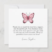 Lavender Fluttering Butterfly Greenery Square Bedankkaart (Achterkant)