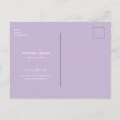 Lavender & Foliage Wedding Save the Date Briefkaart (Achterkant)