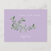 Lavender & Foliage Wedding Save the Date Briefkaart (Voorkant)