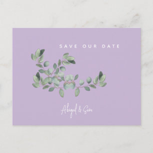 Lavender & Foliage Wedding Save the Date Briefkaart