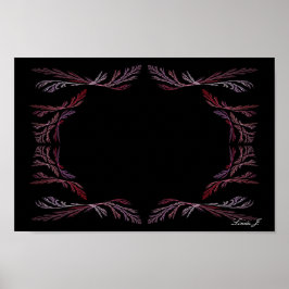 Lavender Fractal Floral Border Canvas of Poster