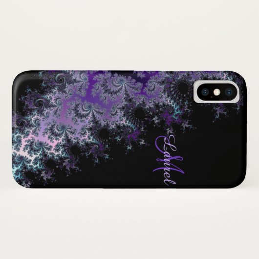 Lavender Fractal Sash gepersonaliseerd iPhone X Ho Case-Mate iPhone Case (Achterkant (horizontaal))