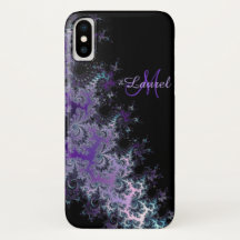 Lavender Fractal Sash gepersonaliseerd iPhone X Ho
