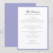Lavender Frame Calligraphy Name Wedding Dinner Menu (Voorkant / Achterkant)