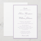 Lavender Framed Wedding Invitation Kaart (Voorkant / Achterkant)
