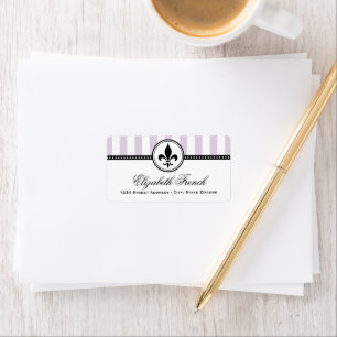 Lavender French Fleur De Lis Return Address Etiket