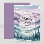 Lavender Frost in the Alpine Mist Birthday Party Kaart (Voorkant / Achterkant)