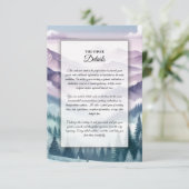 Lavender Frost in the Alpine Mist Wedding Informatiekaartje (Staand voorkant)