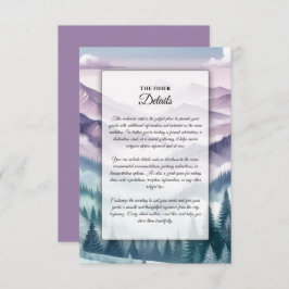 Lavender Frost in the Alpine Mist Wedding Informatiekaartje