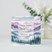 Lavender Frost in the Alpine Mist Wedding Kaart (Staand voorkant)