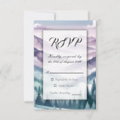 Lavender Frost in the Alpine Mist Wedding RSVP Kaartje (Voorkant)