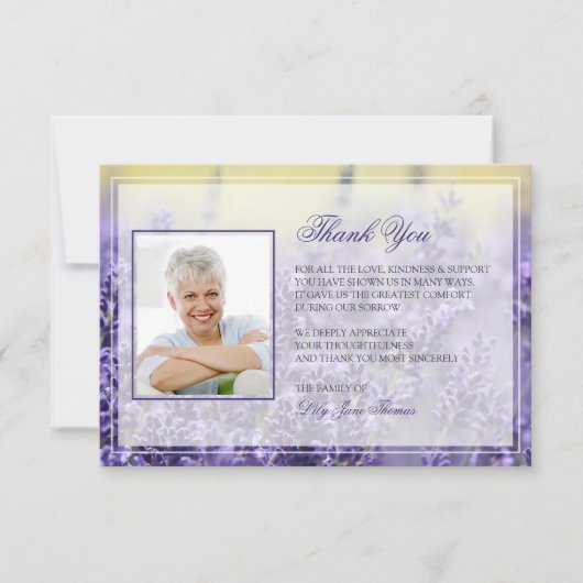 Lavender Funeral Hartelijk dank | Memorial Card Bedankkaart (Voorkant)