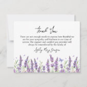 Lavender Funeral Thank You Card Bereavement Bedankkaart (Voorkant)