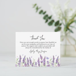 Lavender Funeral Thank You Card Bereavement Bedankkaart