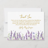Lavender Funeral Thank You Card Bereavement Bedankkaart (Voorkant)