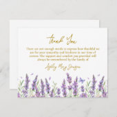 Lavender Funeral Thank You Card Bereavement Bedankkaart (Voorkant / Achterkant)