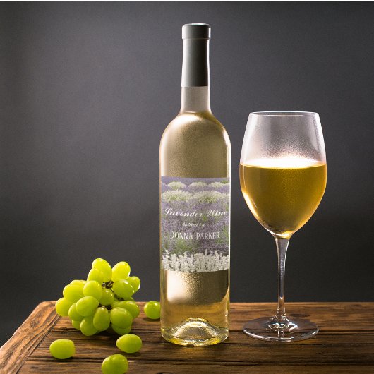 Lavender Garden - Aangepaste Floral Wijn Etiket