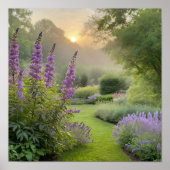 Lavender Garden at Sunrise – Peaceful Floral Lands Poster (Voorkant)