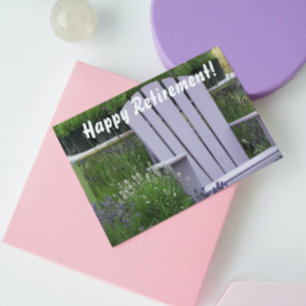 Lavender Garden Chair Photo Retirement Card Kaart