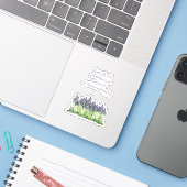 Lavender Garden Design. Aanmoediging van vers. Sticker (Laptop met iPhone)