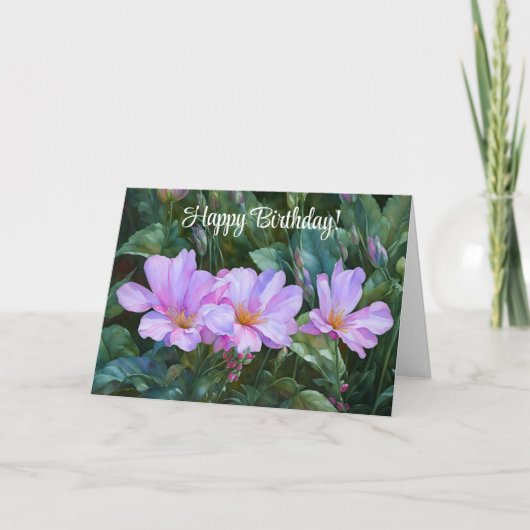 Lavender Garden Flowers Art Birthday Kaart (Voorkant)
