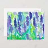 Lavender Garden Waterverf Schilderen Briefkaart (Voorkant / Achterkant)